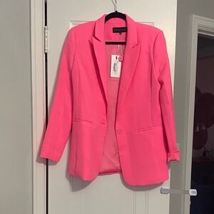 Endless Rose Bright Pink Single-Button Tailored Blazer